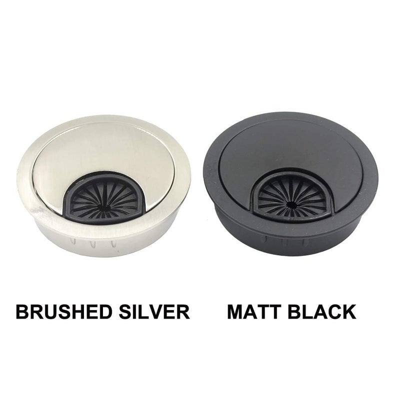 DGOL 5 pcs 1-7/8 inch (48mm) Metal Desk Grommet Cable Cord Wire Hole Cover Outlet Port (MATT Black) - Image 3